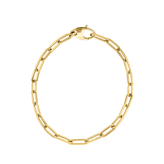 Link Paperclip Link Chain Bracelet, 7.5" in 14K Gold