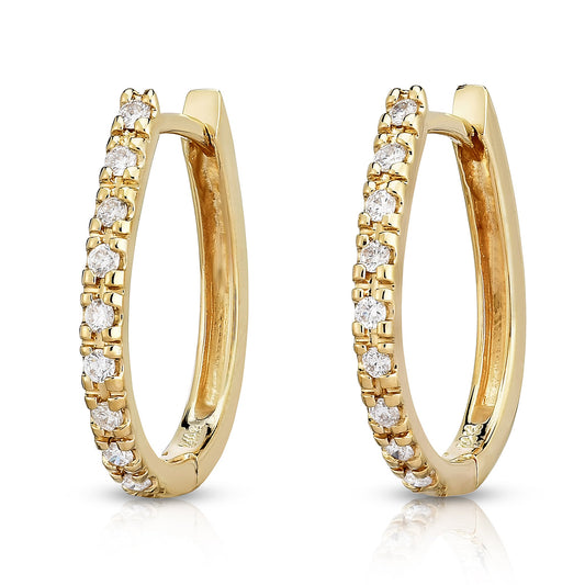 0.22Ct Diamond Hoop Earrings in 14K Gold