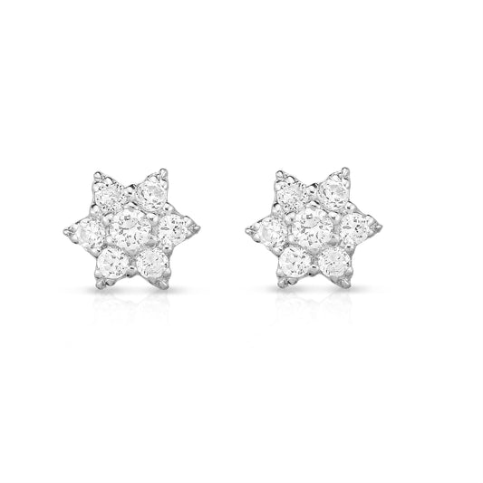 0.60Ct Diamond Star Earrings in 14K White Gold