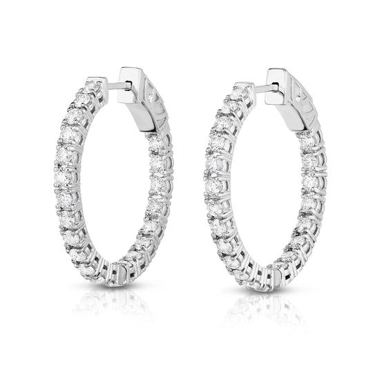1.50Ct Diamond Inside-Out Hoop Earrings in 14K White Gold