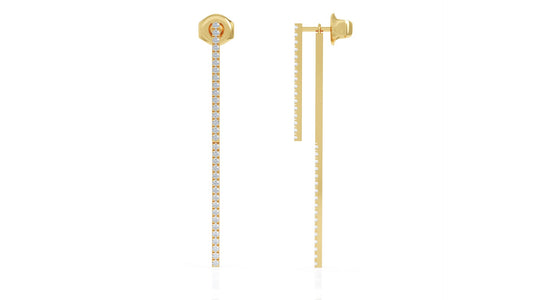 0.40Ct Diamond Double-Bar Drop Earrings in 14K Gold