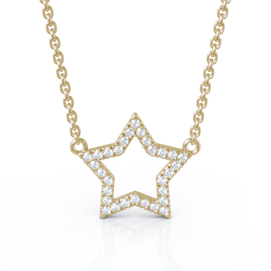 0.20Ct Diamond Star Necklace in 14K Gold
