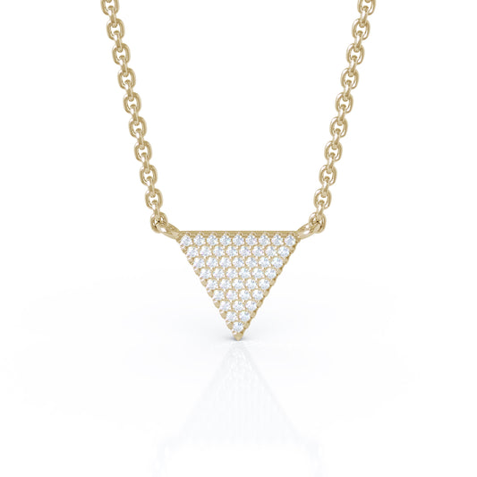 0.12Ct Diamond Triangle Necklace in 14K Gold