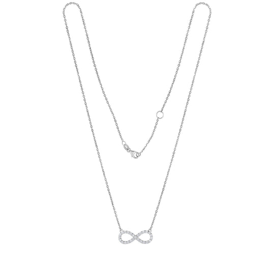 0.60Ct Diamond Infinity Necklace in 14K White Gold