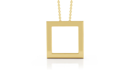 Square Pendant, 16"-18" in 14K Gold