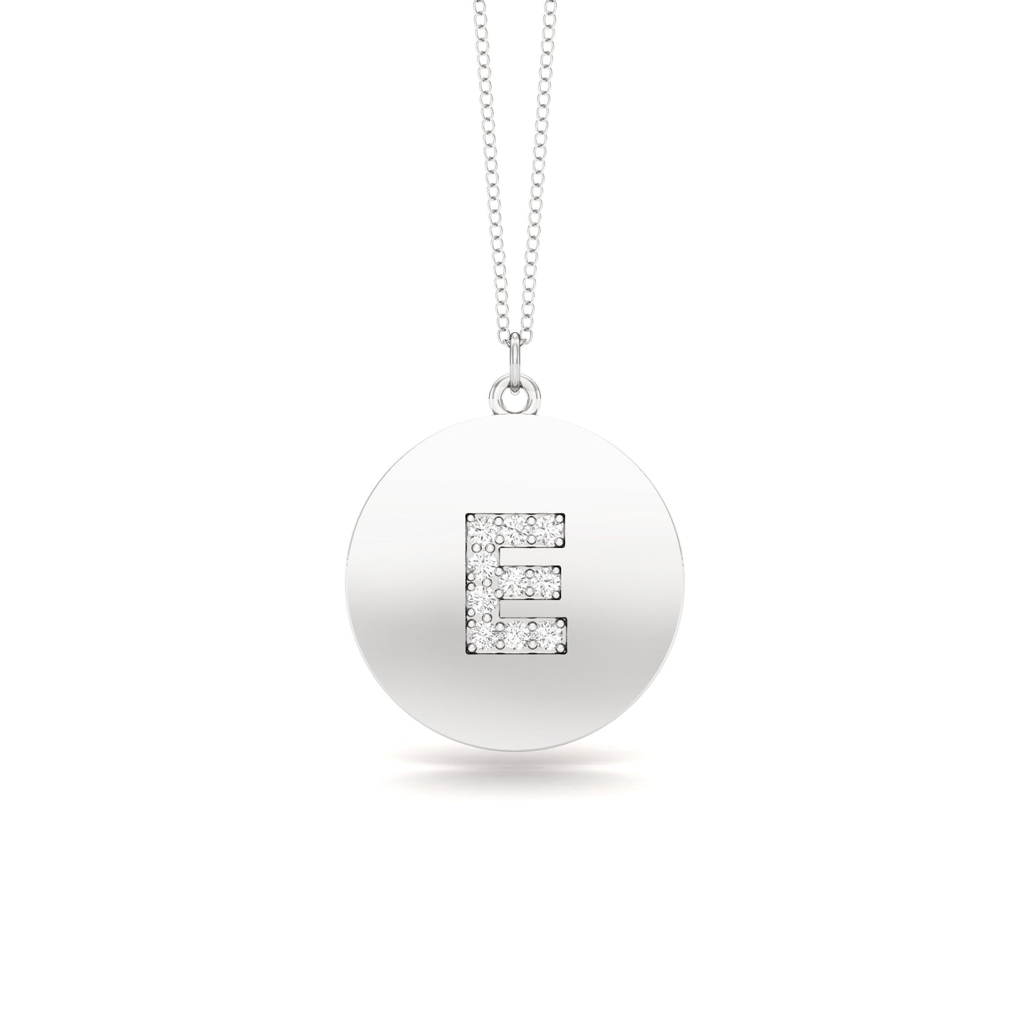 0.07Ct Diamond A-Z Alphabet Initial Pendant, 18" Gold Chain in 14K Gold