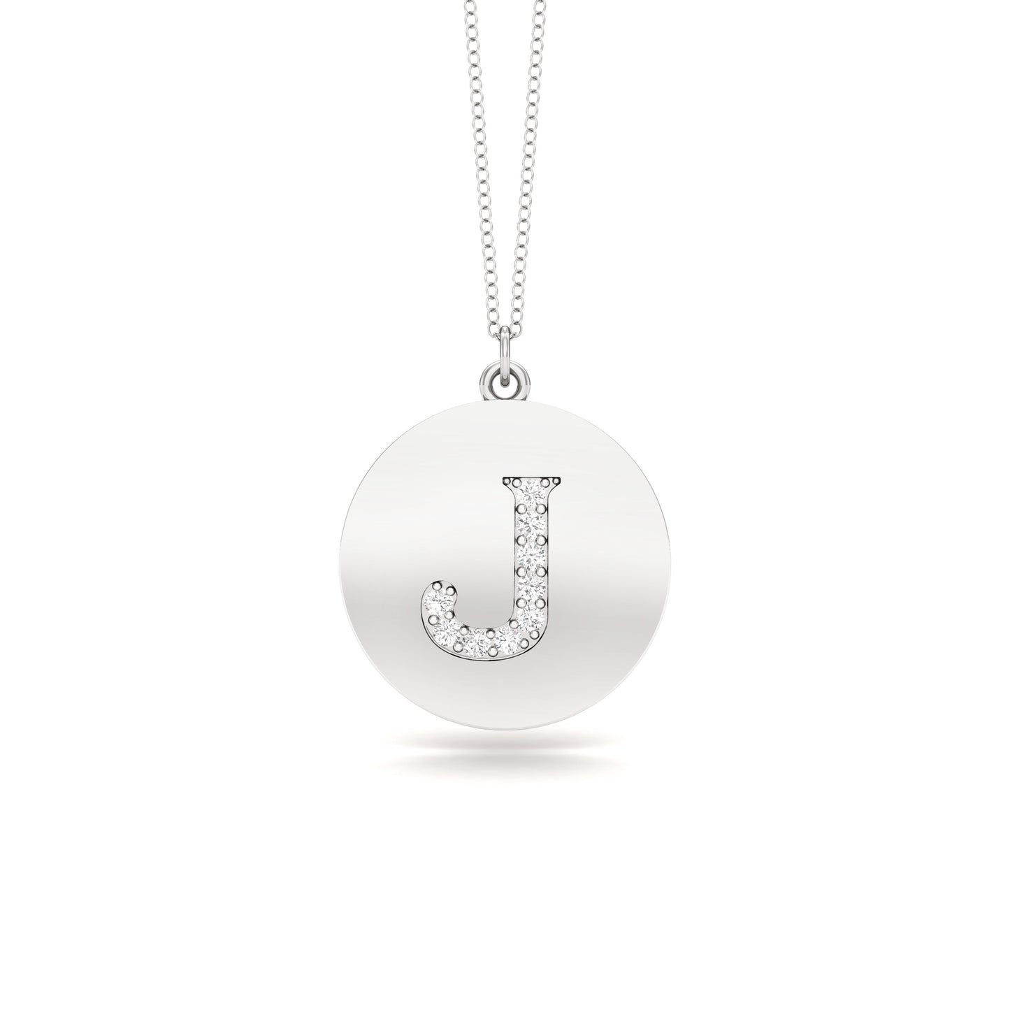 0.07Ct Diamond A-Z Alphabet Initial Pendant, 18" Gold Chain in 14K Gold