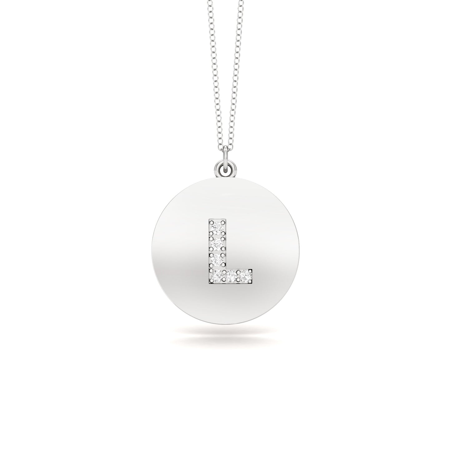 0.07Ct Diamond A-Z Alphabet Initial Pendant, 18" Gold Chain in 14K Gold