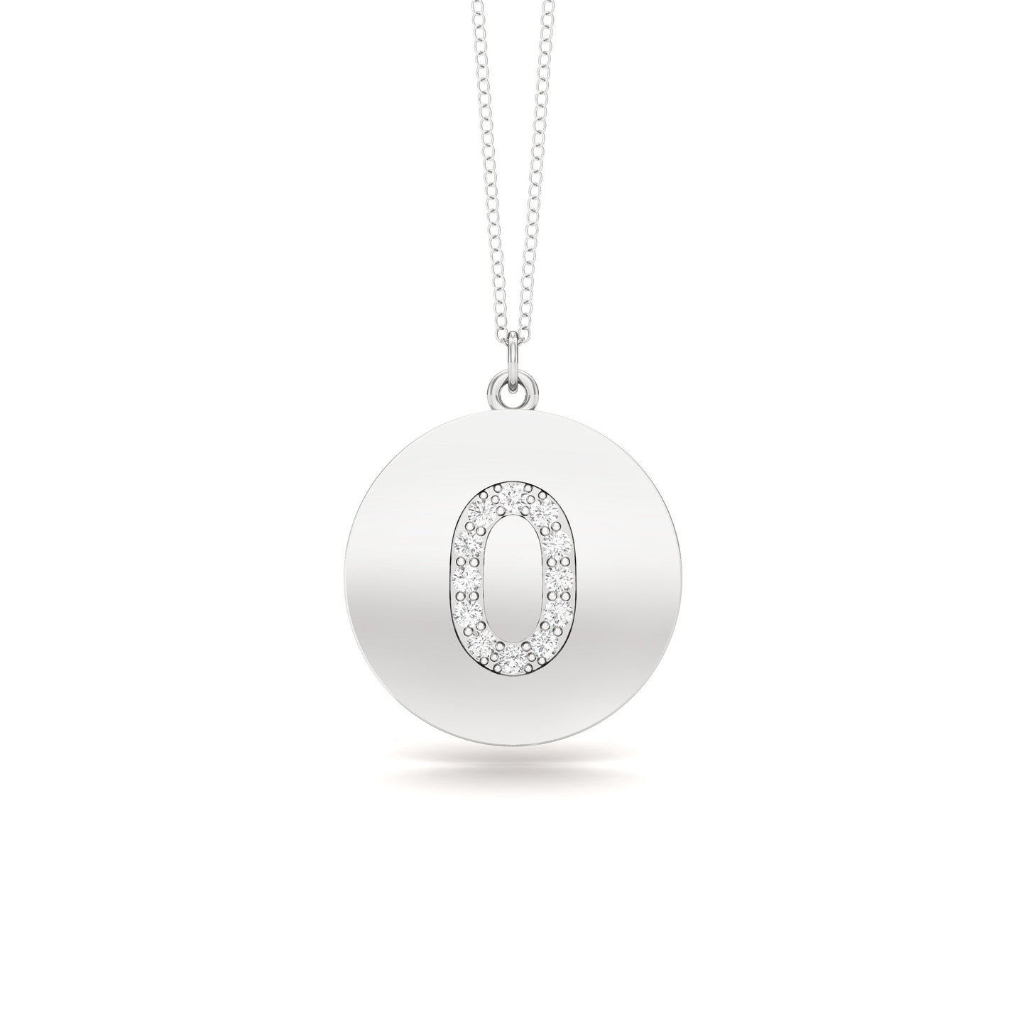 0.07Ct Diamond A-Z Alphabet Initial Pendant, 18" Gold Chain in 14K Gold
