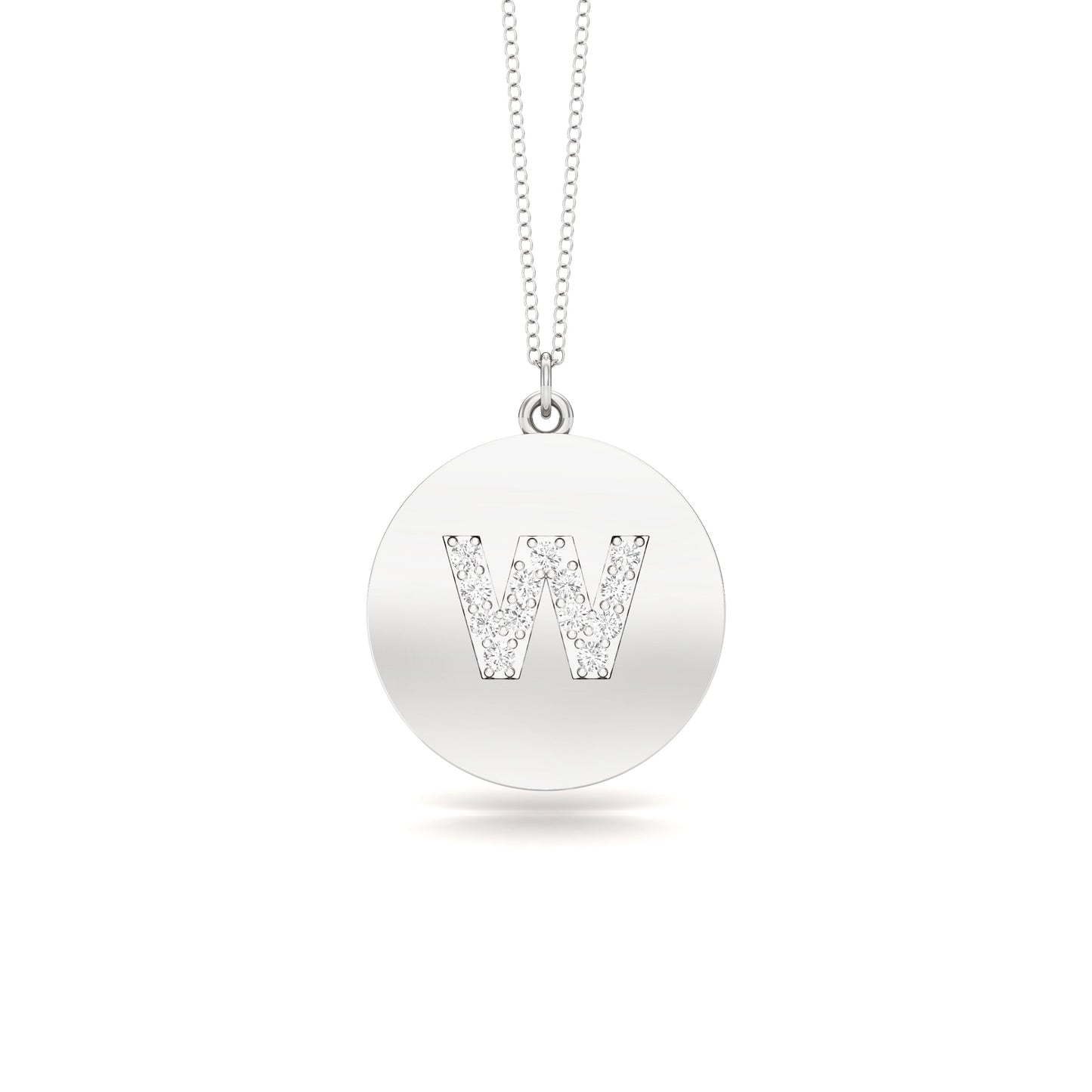 0.07Ct Diamond A-Z Alphabet Initial Pendant, 18" Gold Chain in 14K Gold