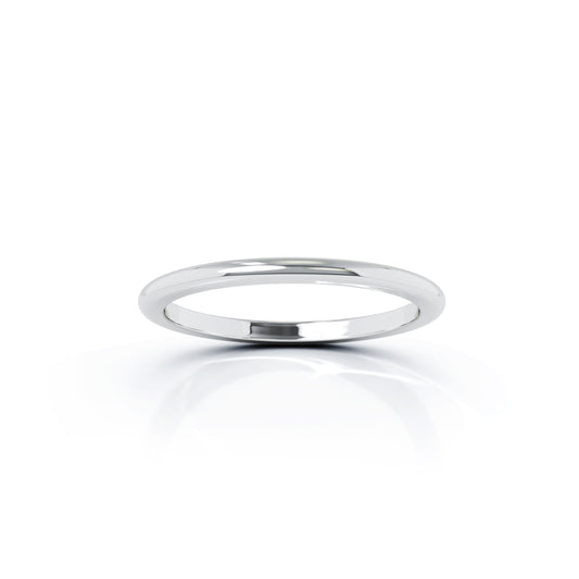 Domed Profile 1.5MM High Polished Wedding Band in 14K Gold