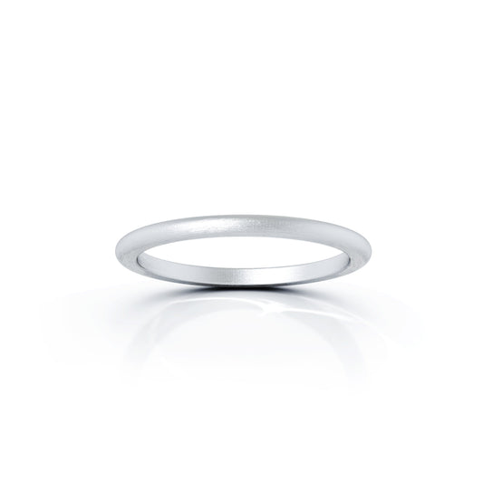 Domed Profile 1.5MM Matte Finish Wedding Band in 14K Gold