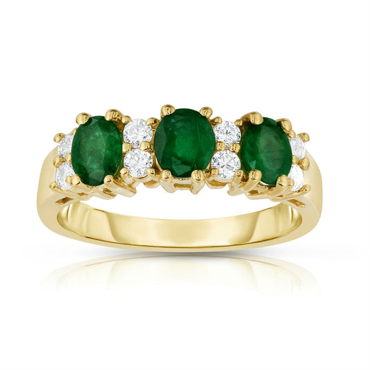 Oval Gemstone & 0.25Ct Diamond Ring in 14K Gold