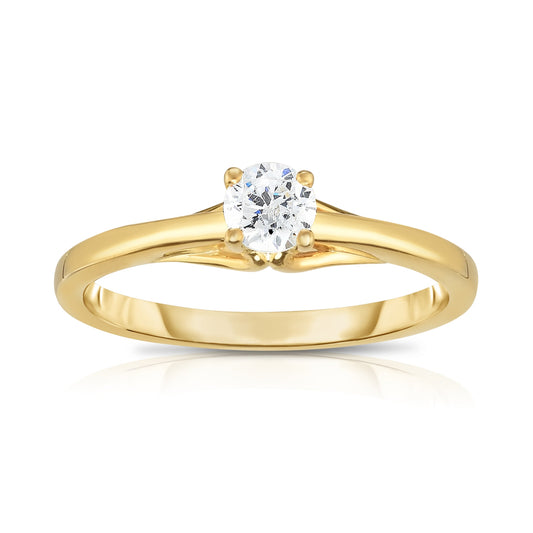 0.25Ct Diamond 4-Prong Solitaire Ring in 14K Gold