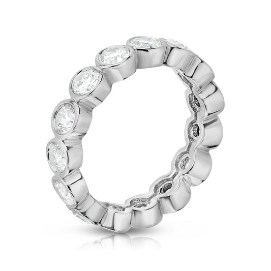 Bezel 2.30-2.85Ct Diamond Eternity Ring in 14K White Gold