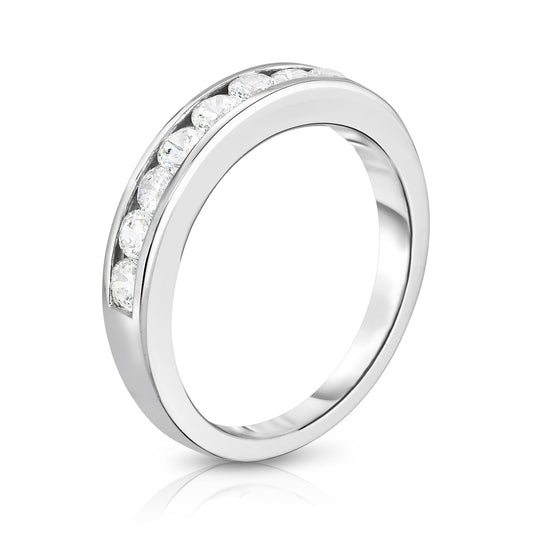 0.50Ct Diamond Channel Wedding Band in 14K White Gold