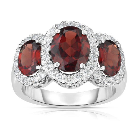 Oval Shape Gemstone & 0.52Ct Diamond Ring in 14K Gold