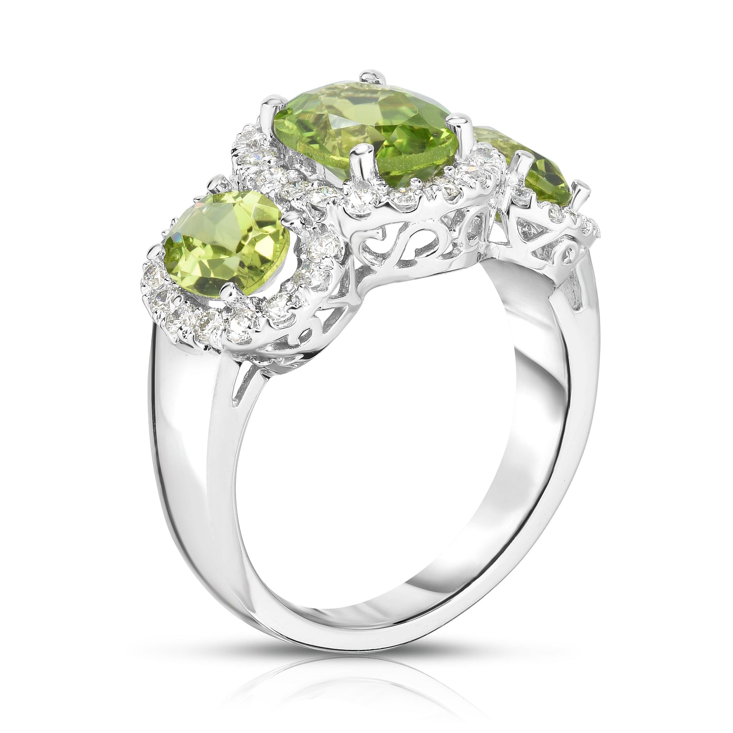 Oval Shape Gemstone & 0.52Ct Diamond Ring in 14K Gold