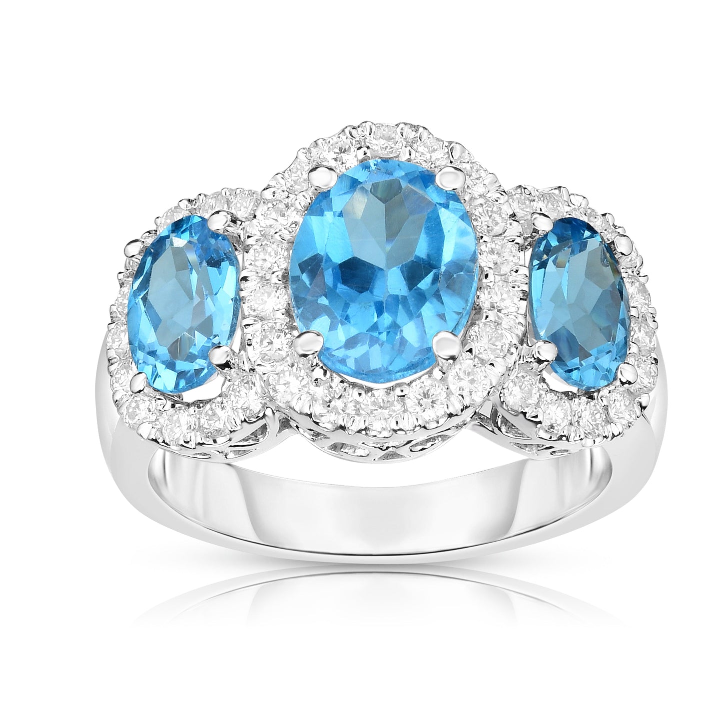 Oval Shape Gemstone & 0.52Ct Diamond Ring in 14K Gold