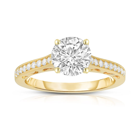 GIA Certified 1.18Ct Diamond Engagement Ring in 14K Gold