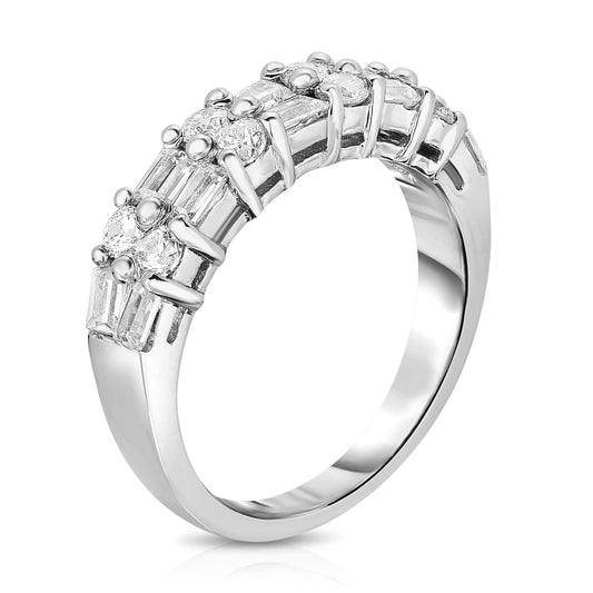 1.30Ct Diamond Baguette Wedding Band in 14K White Gold