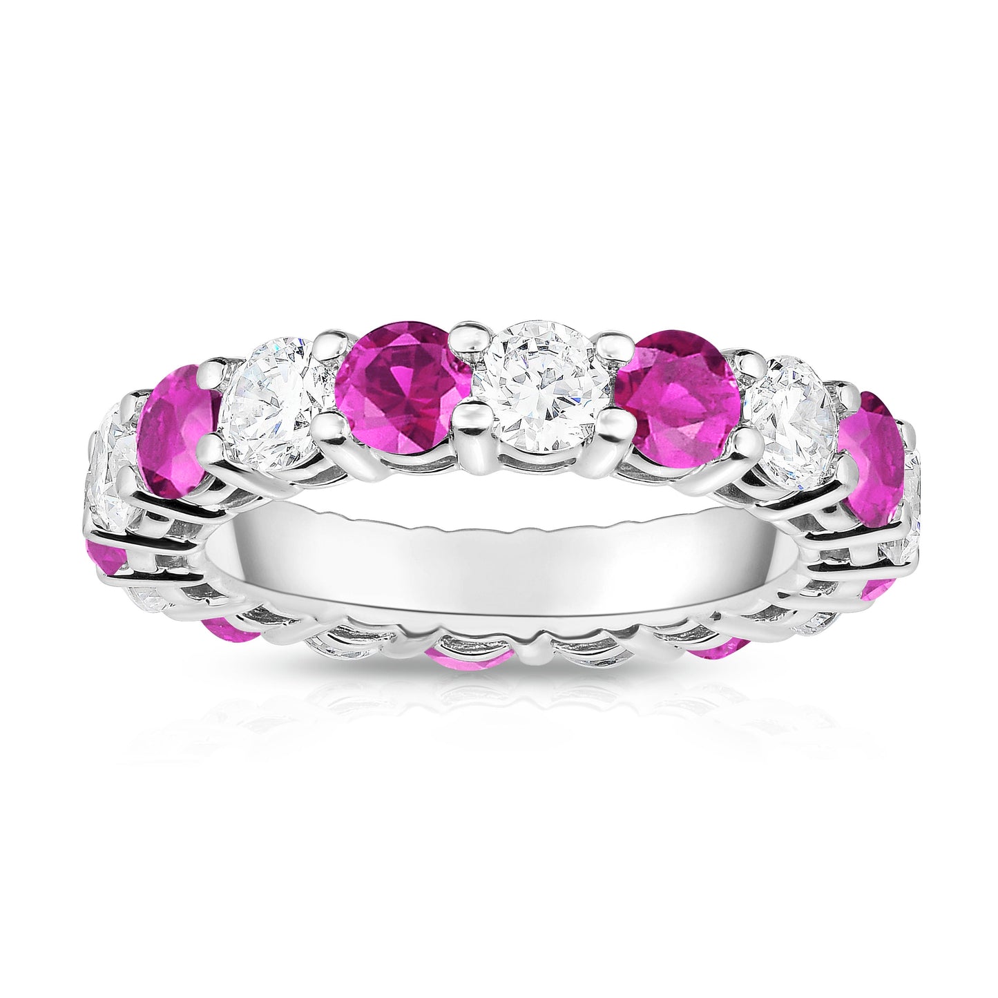 4.00-5.00Ct Diamond Eternity Ring in 14K White Gold