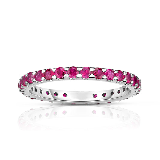 1.10Ct Gemstone Eternity Ring in 14K White Gold