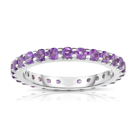 1.35Ct Gemstone Eternity Ring in 14K White Gold