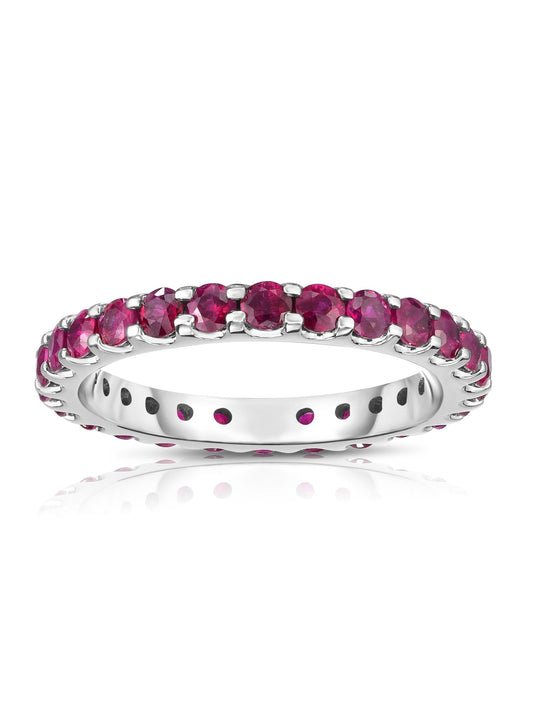 1.50Ct Gemstone Eternity Ring in 14K White Gold