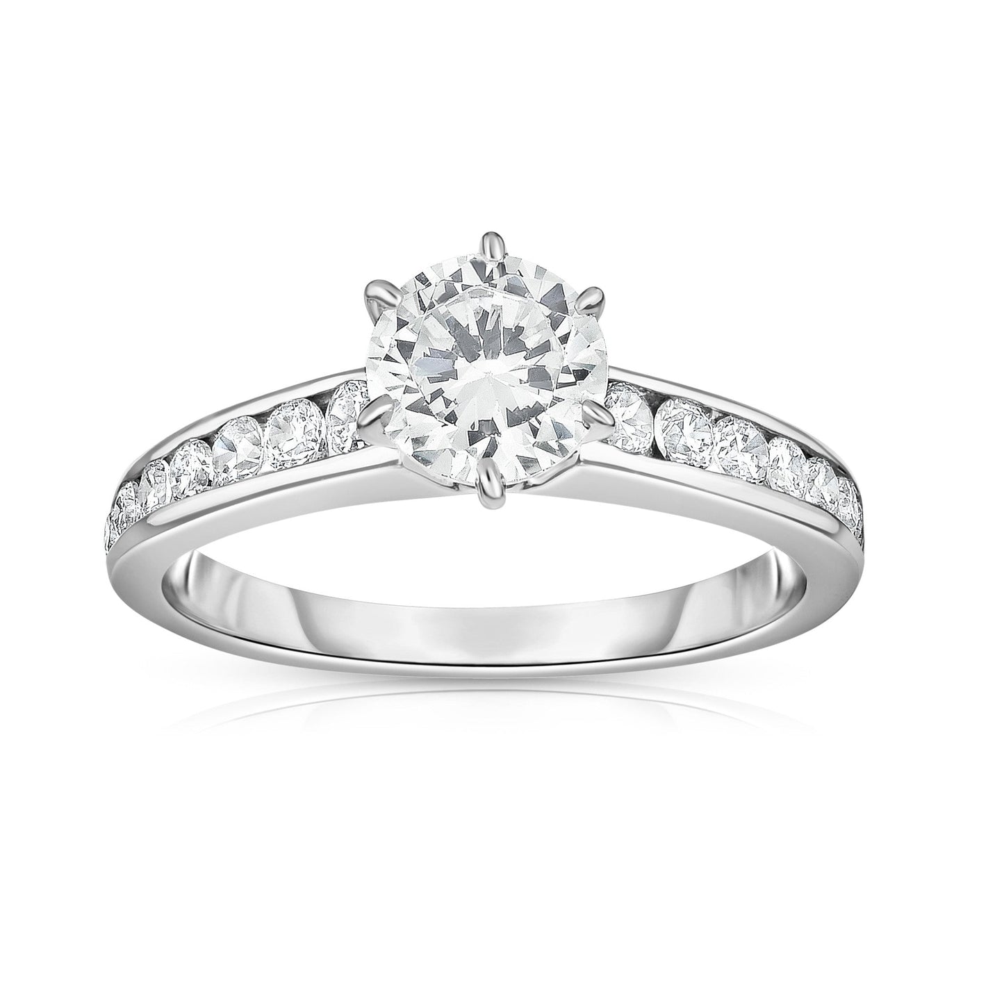 GIA Certified 1.30Ct Diamond Solitaire Ring in 14K White Gold
