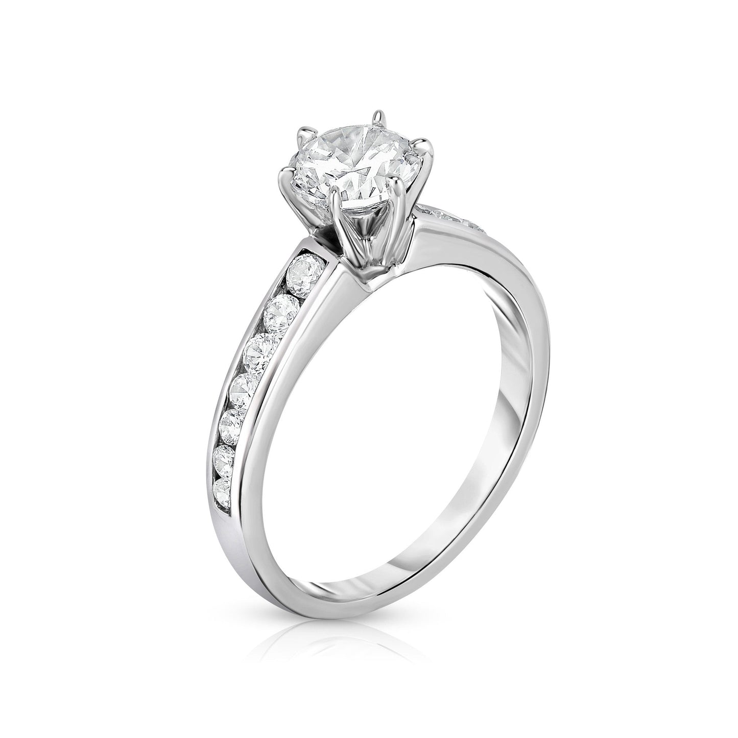GIA Certified 1.30Ct Diamond Solitaire Ring in 14K White Gold