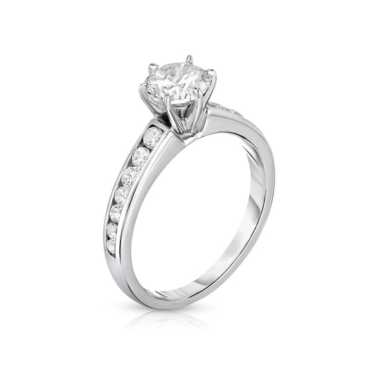 GIA Certified 1.30Ct Diamond Solitaire Ring in 14K White Gold