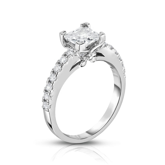 GIA Certified 1.40Ct Diamond Princess Solitaire Ring in 14K White Gold