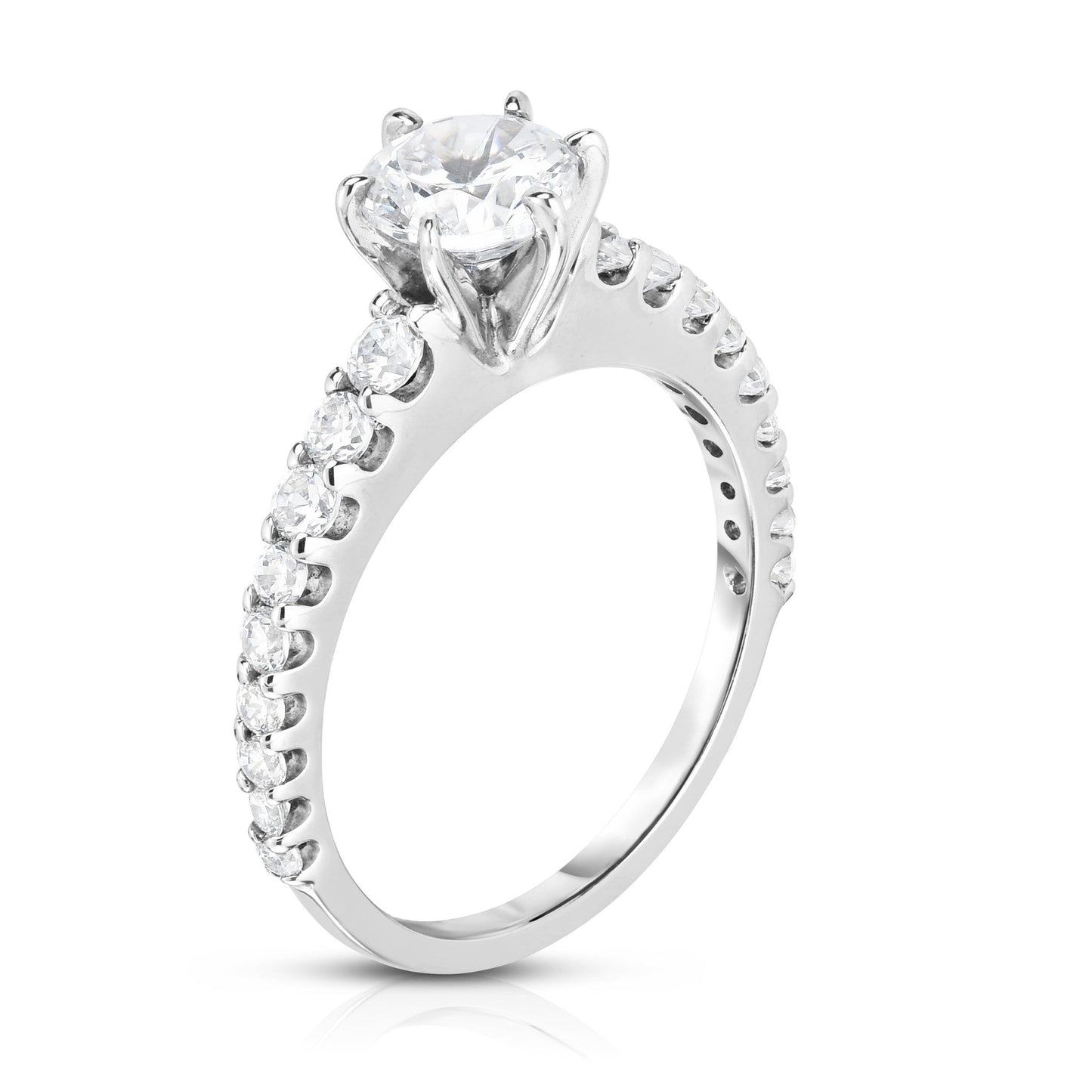 GIA Certified 1.60Ct Diamond Solitaire Ring in 14K White Gold