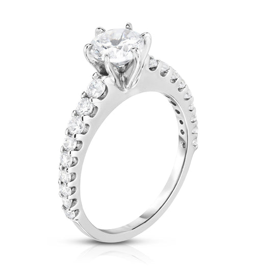 GIA Certified 1.60Ct Diamond Solitaire Ring in 14K White Gold