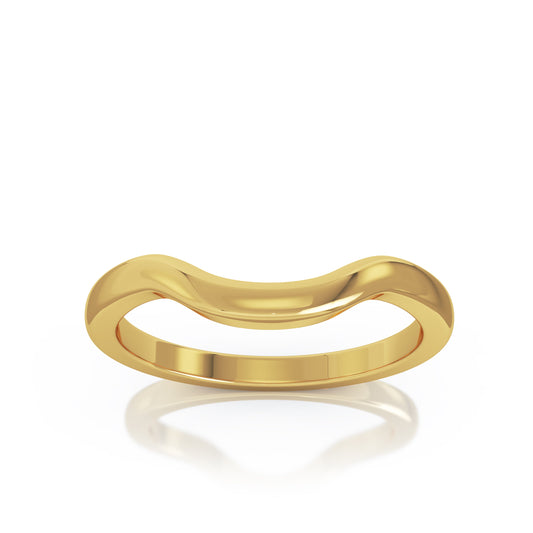 Curved Wave Ring in 14K Gold