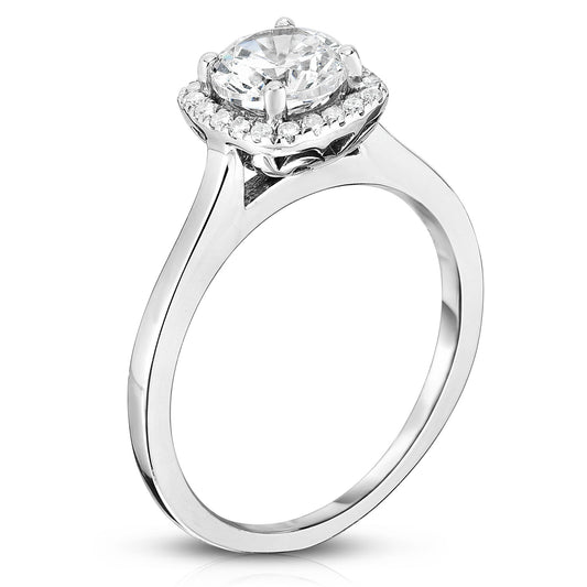 GIA Certified 0.60-1.12Ct Diamond Solitaire Ring in 14K White Gold