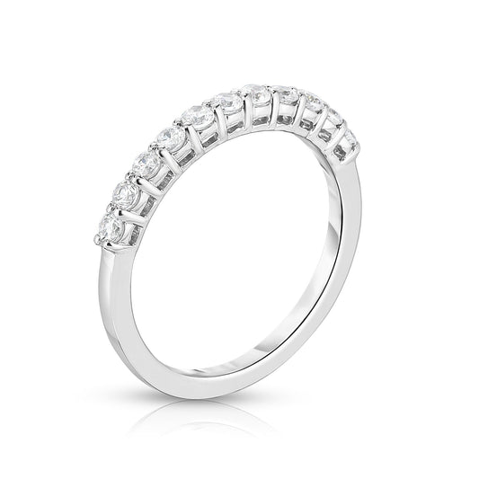 11-Stone 0.40Ct Diamond Wedding Band in 14K White Gold