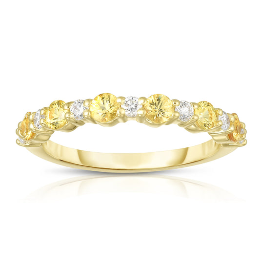 Gemstone & 0.17Ct Diamond Ring in 14K White Gold