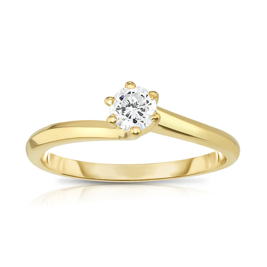 0.25Ct Diamond 6-Prong Solitaire Ring in 14K Gold