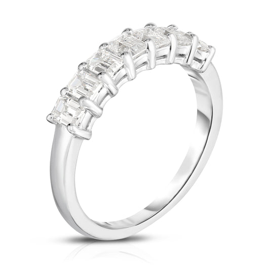 7-Stone Emerald Cut 1.00Ct Diamond Ring