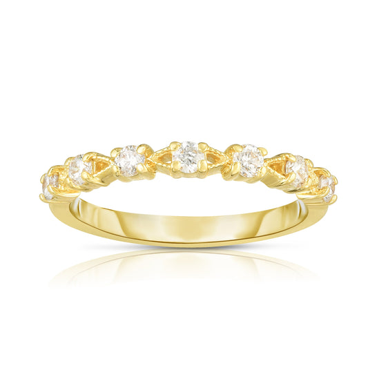 0.33Ct Diamond Stackable Milligrain Ring in 14K Gold