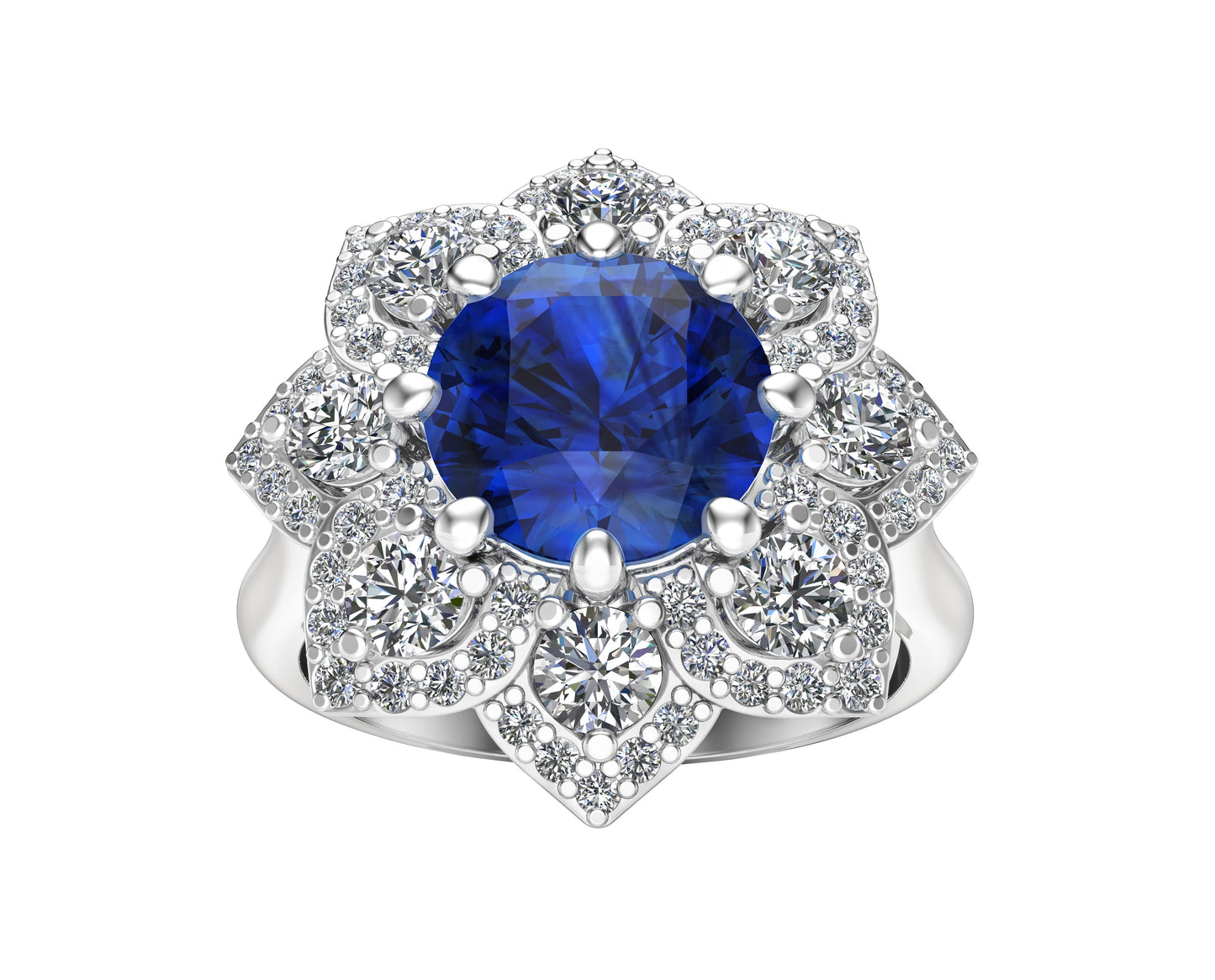 2.40Ct Diamond Engagement Ring in 14K White Gold