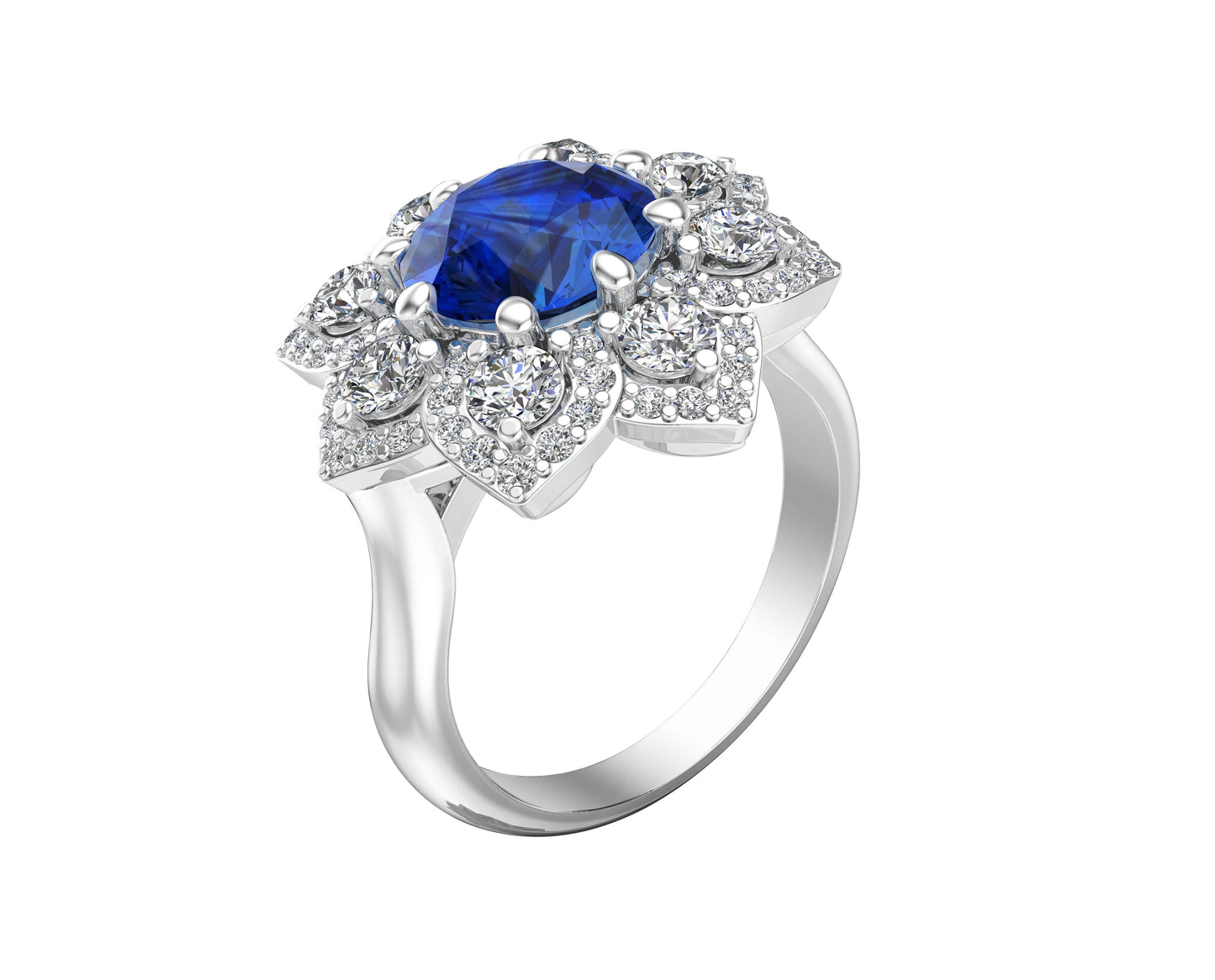 2.40Ct Diamond Engagement Ring in 14K White Gold