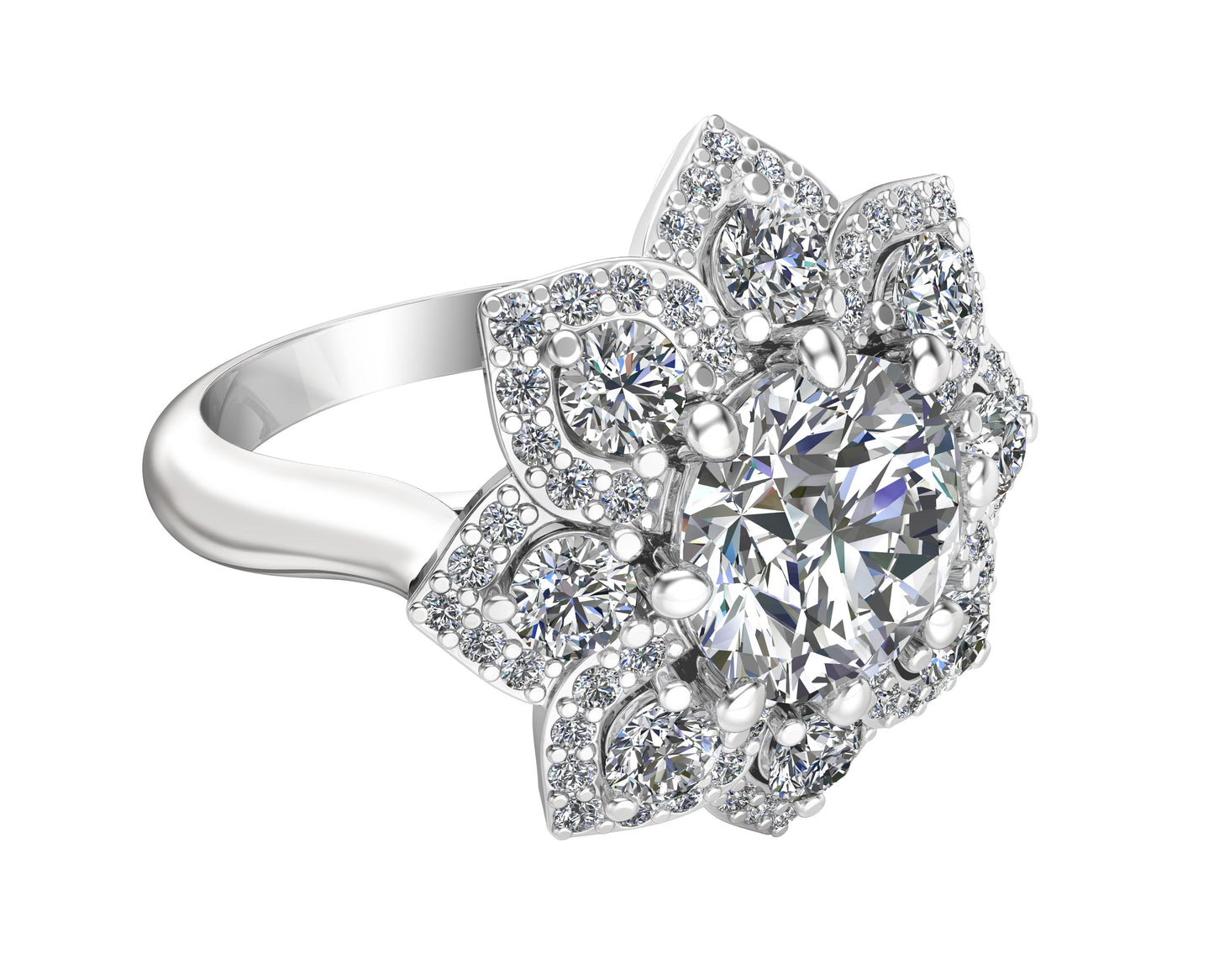 2.40Ct Diamond Engagement Ring in 14K White Gold