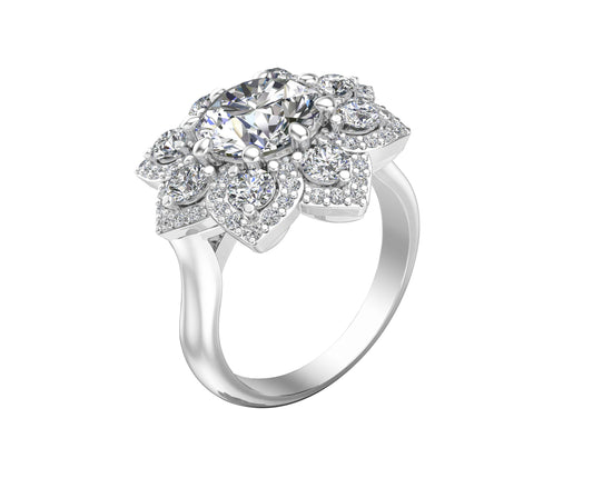 2.40Ct Diamond Engagement Ring in 14K White Gold