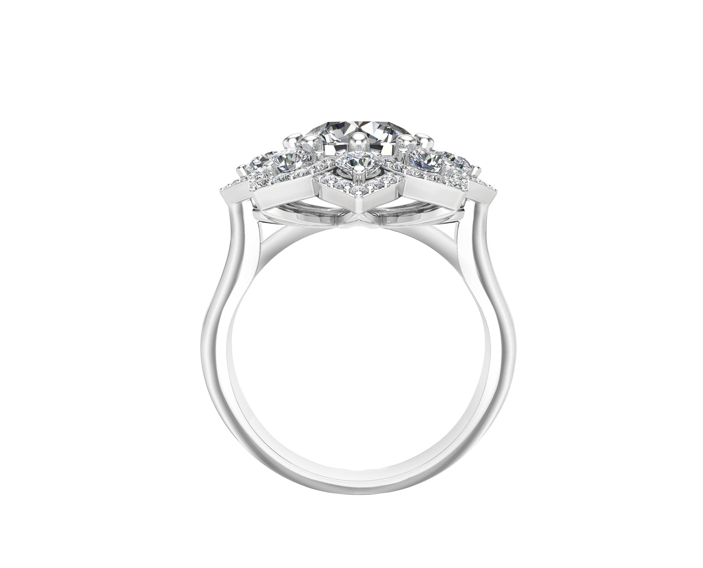 2.40Ct Diamond Engagement Ring in 14K White Gold