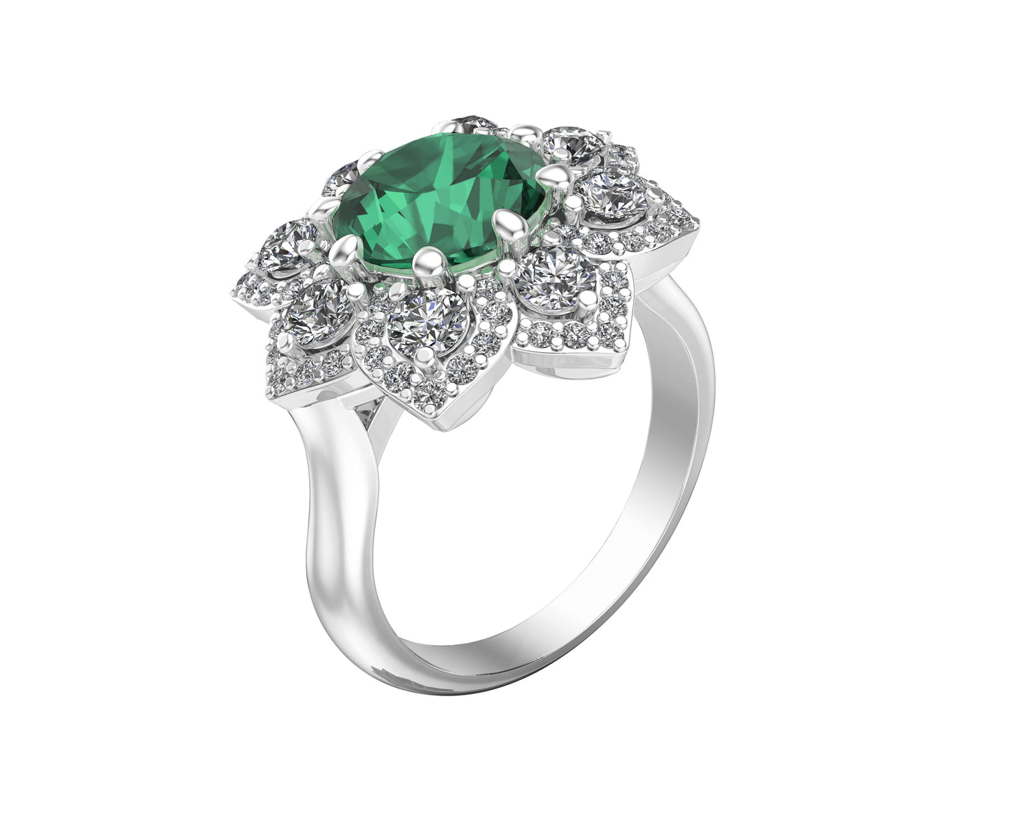 2.40Ct Diamond Engagement Ring in 14K White Gold