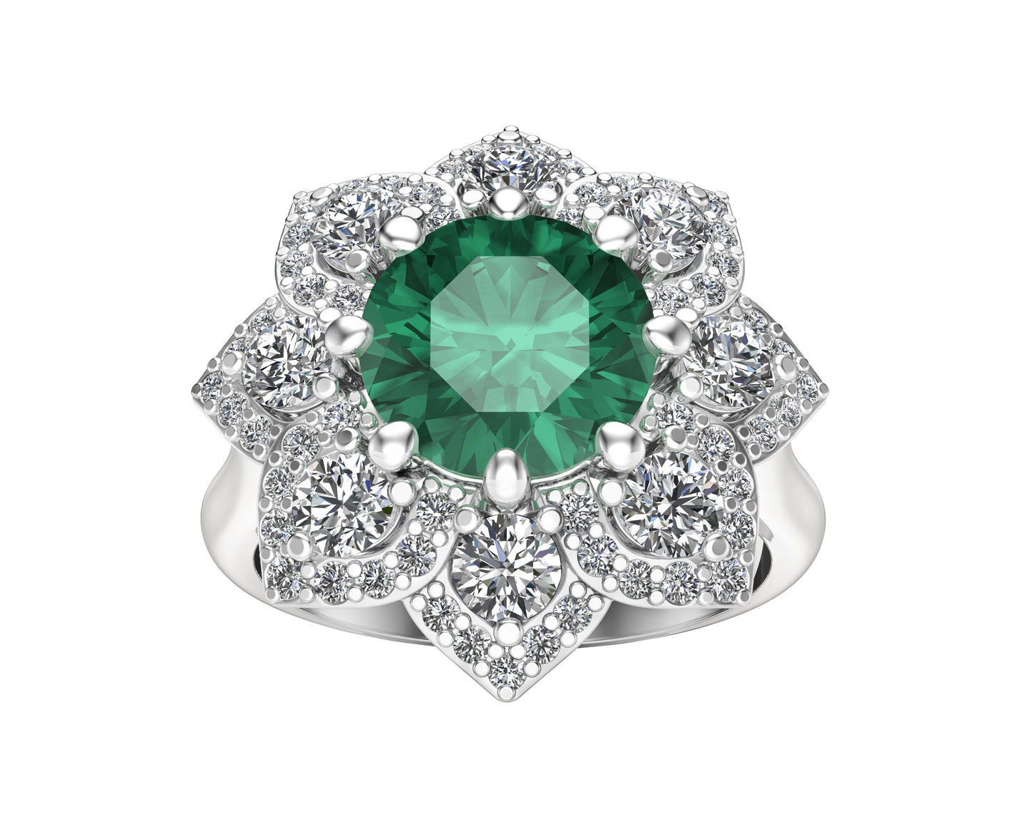 2.40Ct Diamond Engagement Ring in 14K White Gold