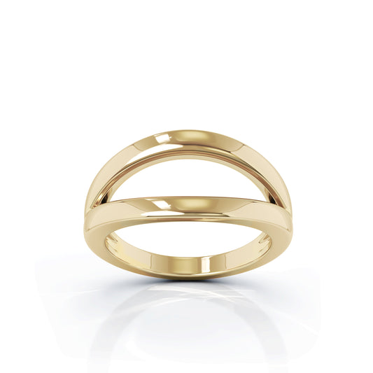 Open Lines Split Ring in 14K Gold